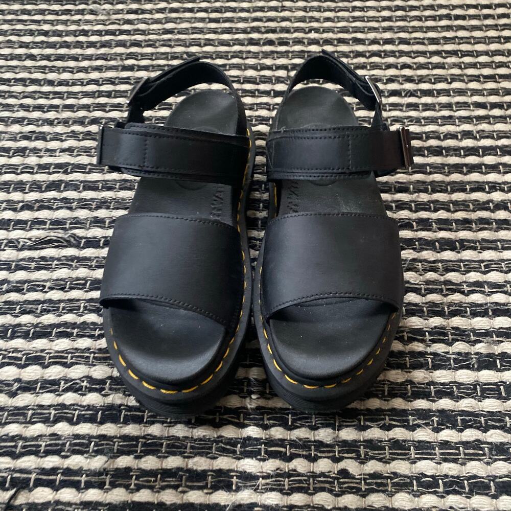 🌿Dr. Martens Voss II Womens Black Leather Strappy Sandals 9L
